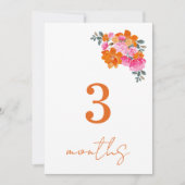 Carte de jalons mensuels pour bébé de 3 mois Rose  (Devant)