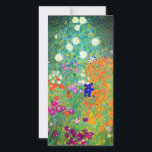 Carte de jardin aux fleurs Gustav Klimt<br><div class="desc">Carte représentant le Jardin des fleurs de Gustav Klimt (1906). Un beau jardin de fleurs violettes,  rouges,  blanches,  bleues et oranges. Un grand cadeau pour les amateurs d'art Art Nouveau et autrichien.</div>