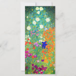 Carte de jardin aux fleurs Gustav Klimt<br><div class="desc">Carte représentant le Jardin des fleurs de Gustav Klimt (1906). Un beau jardin de fleurs violettes,  rouges,  blanches,  bleues et oranges. Un grand cadeau pour les amateurs d'art Art Nouveau et autrichien.</div>