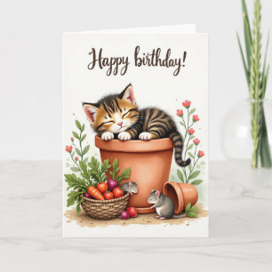 Carte de jardin d'anniversaire rustique