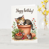 Carte de jardin d'anniversaire rustique (Fleur jaune)