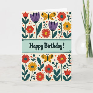 Carte de jardin d'art folklorique joyeux