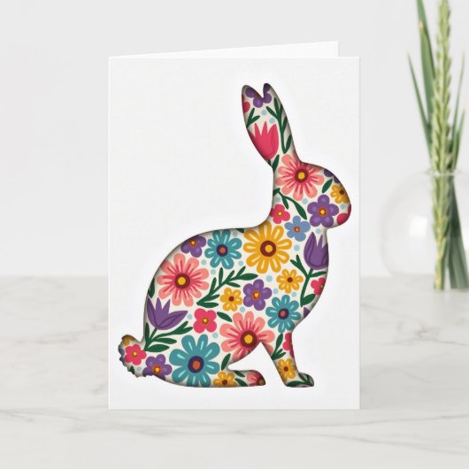 Carte de jardin de fleurs d'animaux de printemps (Devant)