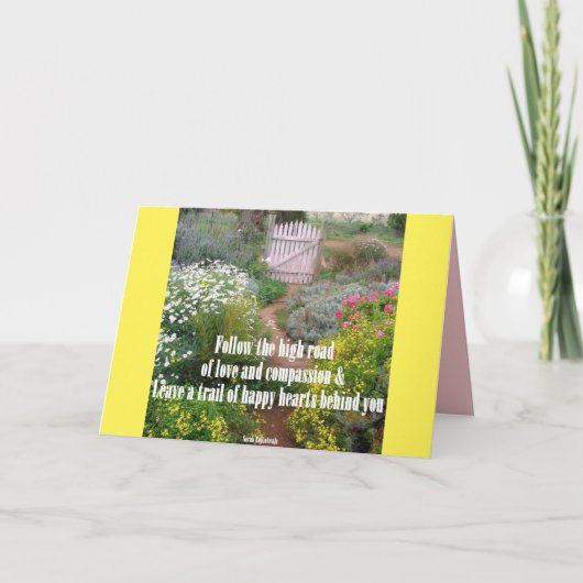 Carte de Jardin de Fleurs de Citation d'Amour et d (Devant)