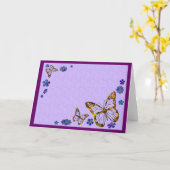 Carte de jardin de papillon (blanc) (Fleur jaune)