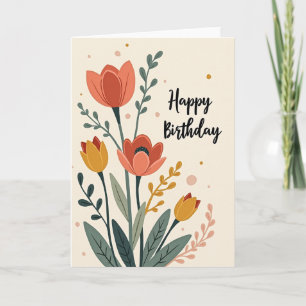 Carte de jardin floral pour anniversaire doux