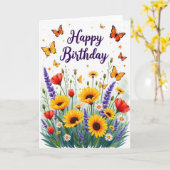 Carte de jardin joyeux à pois (Fleur jaune)