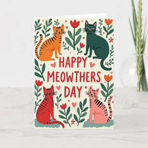 Carte de jardin pour la fête des mères féline