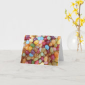 Carte de Jelly Beans Colorés (Fleur jaune)