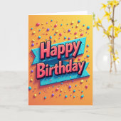 Carte de Jelly d'anniversaire festive (Fleur jaune)