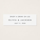 Carte de jeton de boisson du Mariage de boissons d (Dos)