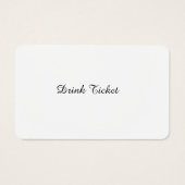 Carte de jeton de réception du Mariage bar de bill (Dos)