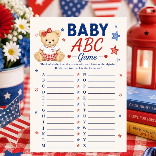 Carte de jeu ABC bébé patriotique