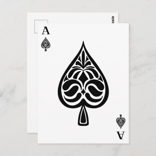 Carte de jeu Ace of Spades Black and White (Devant / Derrière)