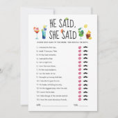 Carte de jeu amusante 'Il a dit, Elle a dit' (Devant)