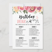 Carte de jeu anniversaire modifiable BOIRE SI Jeu (Devant)