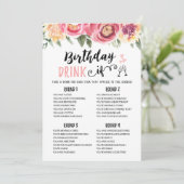 Carte de jeu anniversaire modifiable BOIRE SI Jeu (Debout devant)
