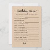 Carte de jeu anniversaire Trivia modifiable Carte (Devant)