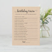 Carte de jeu anniversaire Trivia modifiable Carte (Debout devant)