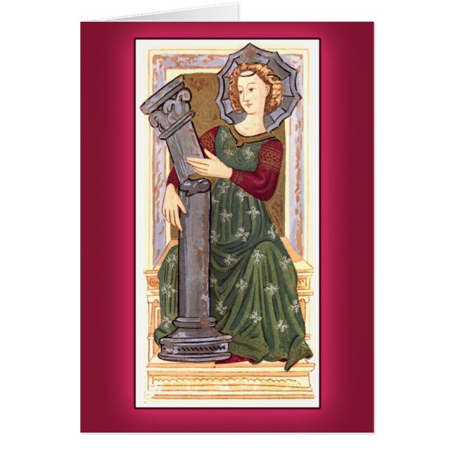 Carte de jeu antique de tarot :  Force (Devant)