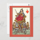 Carte de jeu antique du XVIIe siècle (Devant / Derrière)