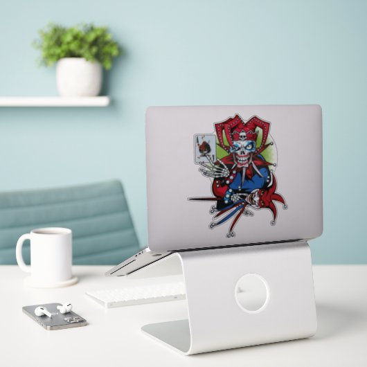 Carte de jeu, autocollant Joker (Ordinateur portable sur le bureau)