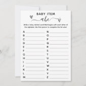 Carte de jeu baby shower Alphabet (Devant)