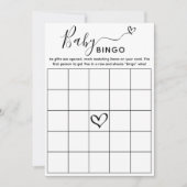 Carte de jeu baby shower Bingo (Devant)