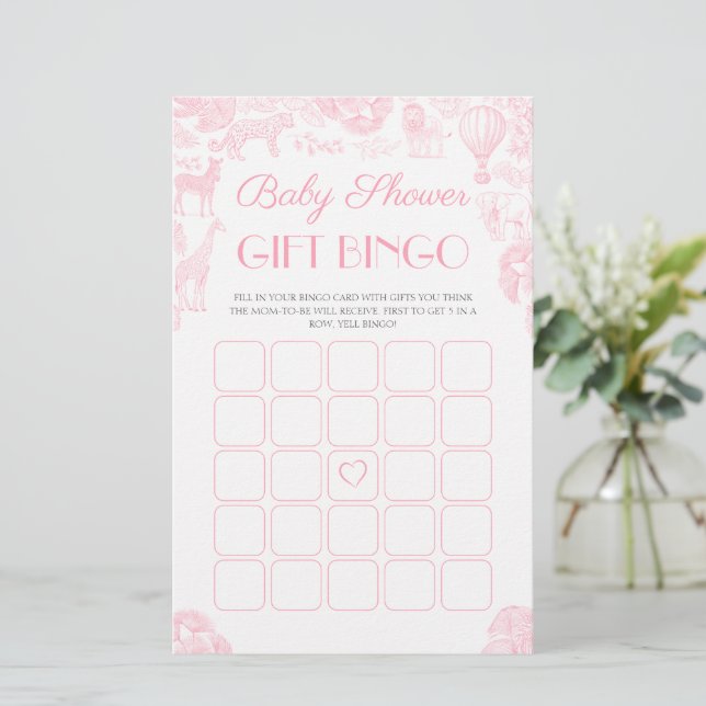 Carte de jeu baby shower Bingo (Debout devant)