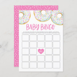 Carte de jeu Baby shower Bingo Donuts blancs