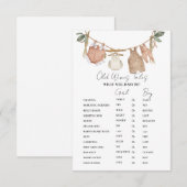 Carte de jeu Baby shower Contes de vieilles femmes (Devant / Derrière)