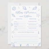 Carte de jeu Baby shower côtier prédictions bébé (Devant)