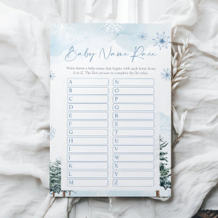 Carte de jeu Baby shower course de nom