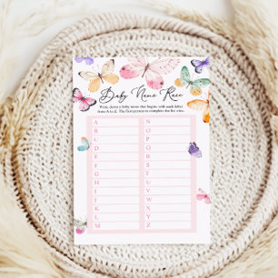Carte de jeu Baby shower course de nom