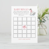 Carte de jeu Baby shower de bingo de cygne (Debout devant)