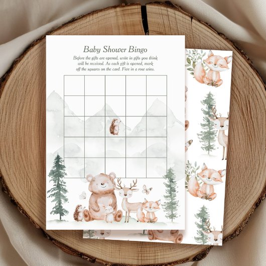Carte de jeu Baby shower de bingo pour animaux de 