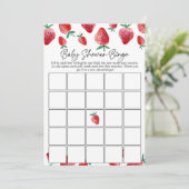 Carte de jeu baby shower de fraises (Debout devant)