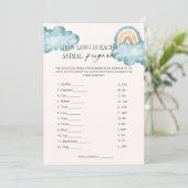Carte de jeu Baby shower de la manifestation anima (Debout devant)