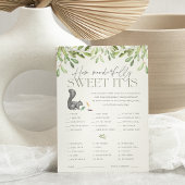 Carte de jeu Baby shower d'écureuil de bois