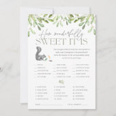 Carte de jeu Baby shower d'écureuil de bois (Devant)