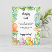 Carte de jeu Baby shower Dinosaur Chasse au Pacifi (Debout devant)