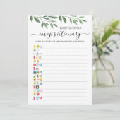 Carte de jeu baby shower Emoji Pictionary (Debout devant)