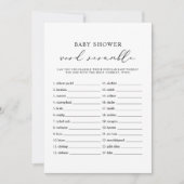 Carte de jeu Baby shower EVELYN Word Scramble (Devant)