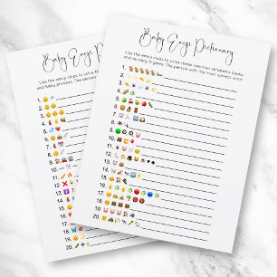 Carte de jeu Baby shower moderne Emoji double face