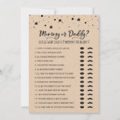 Carte de jeu Baby shower pour maman ou papa modifi (Devant)