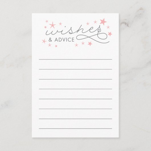 Carte de jeu Baby shower Star Wings and Advice (Devant)