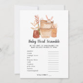 Carte de jeu baby shower Word Scramble (Devant)