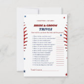 Carte de jeu Baseball Sport bride & Groom Trivia (Devant)