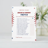 Carte de jeu Baseball Sport bride & Groom Trivia (Debout devant)