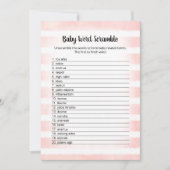 Carte de jeu Bébé Blanc Rose Bébé Mot (Devant)